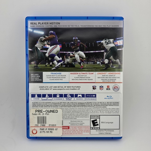 Madden NFL 19 (Sony PlayStation 4, 2018) Electronic Arts Sports Video Game - Picture 2 of 3
